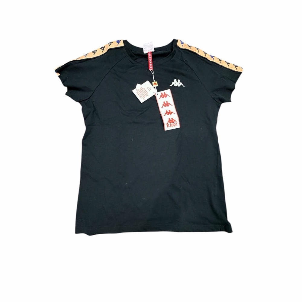 Kappa Black Shirt with Brown Shoulder Details